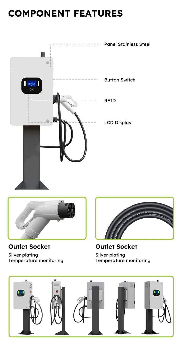 40kw Electric Car DC EV Fast Charger Charging Station Pile CCS2 Gbt Ocpp Function