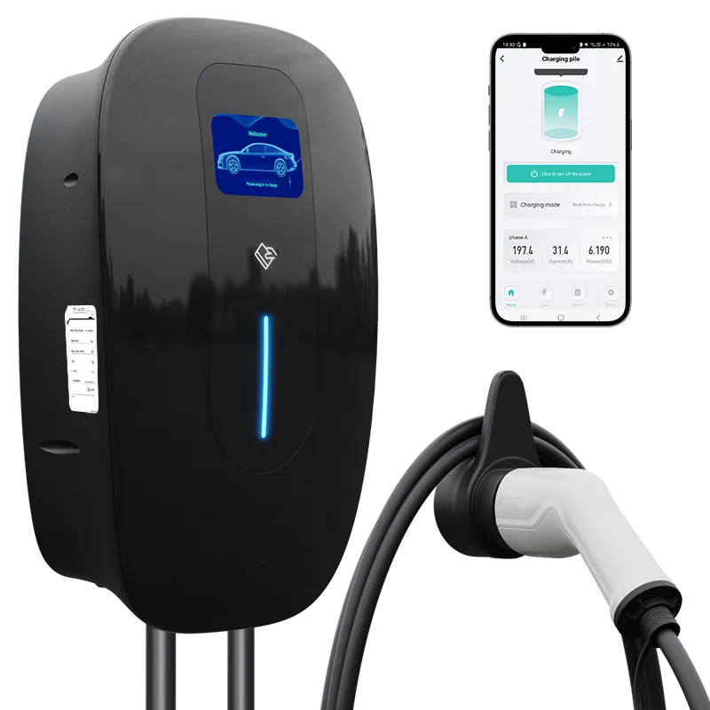 Type 2 EV Charger Wall-Mounted Charging for Home Use with APP/RFID Card