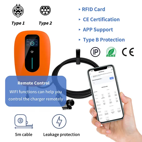Hot Sales FCC ETL Passed RFID Card WiFi 4G APP Control Single Phase 110V 220V 32A/40A/48A Level 2 AC EV Charger Wallbox with J1772 Type1 Plug
