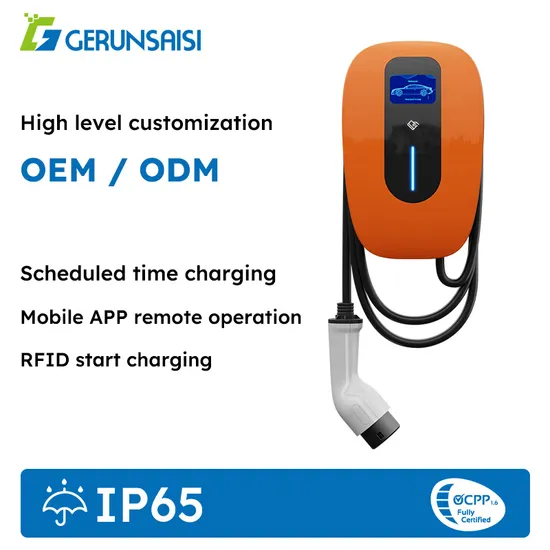 Type 2 EV Charger Wall-Mounted Charging for Home Use with APP/RFID Card