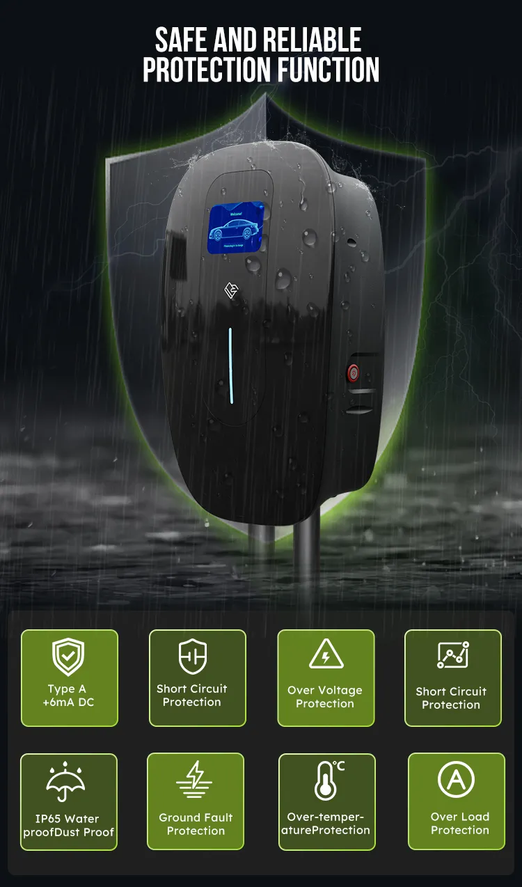 SAE J1772 Level 2 Smart Home EV Charging Station with WiFi/APP/RFID Card