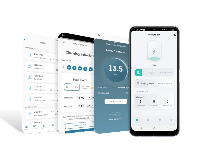 FCC Certificate APP Control Level 2 110V 220V 9 Kw 11kw Charging Wallbox 40A 48A with NEMA 1450 Type1 SAE J1772 Plug Electric Vehicle EV Charger with 5m Cable