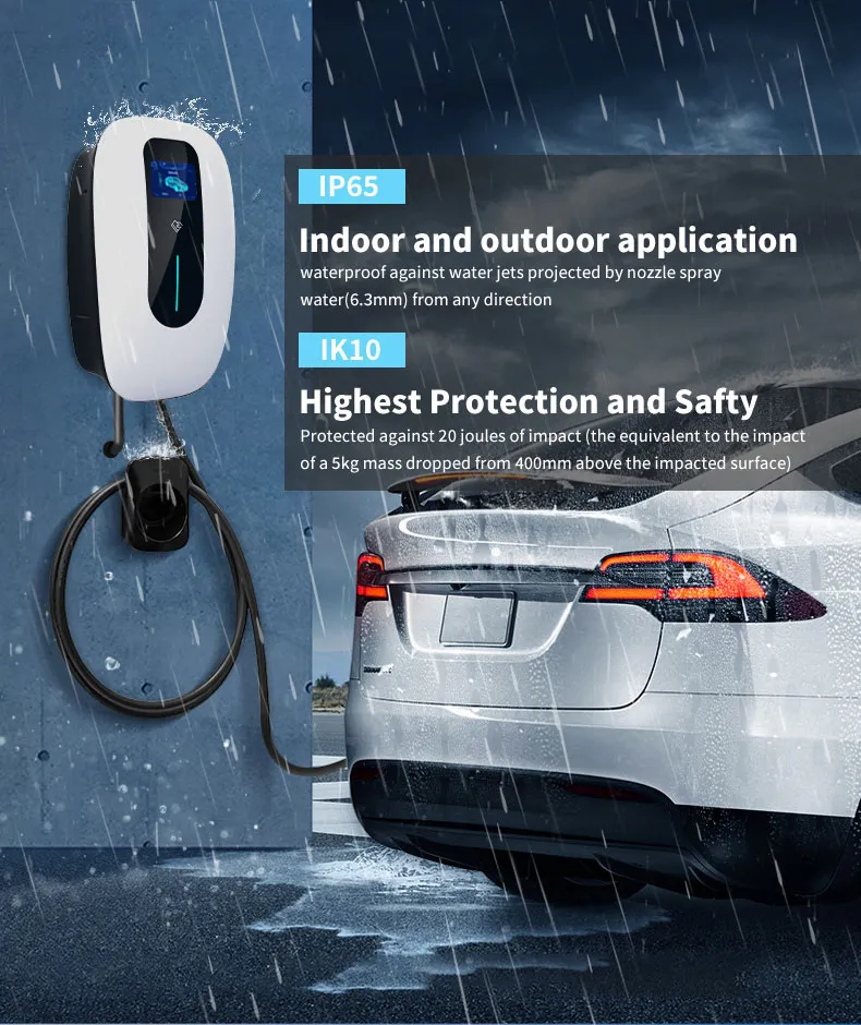 Ocpp Wallbox Type2 2 Plugs EV Charging Station with 2 Plug