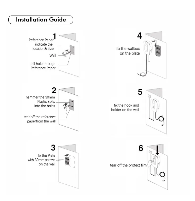 Ocpp Wallbox Type2 2 Plugs EV Charging Station with 2 Plug
