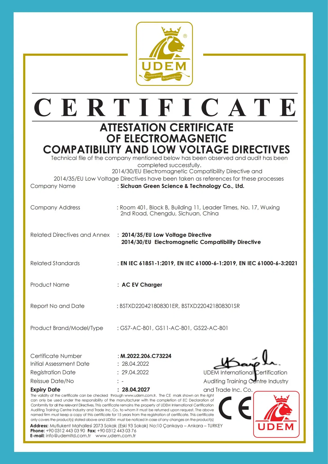 Sichuan, China RoHS Approved Green Science 3 Phase EV Charger WiFi