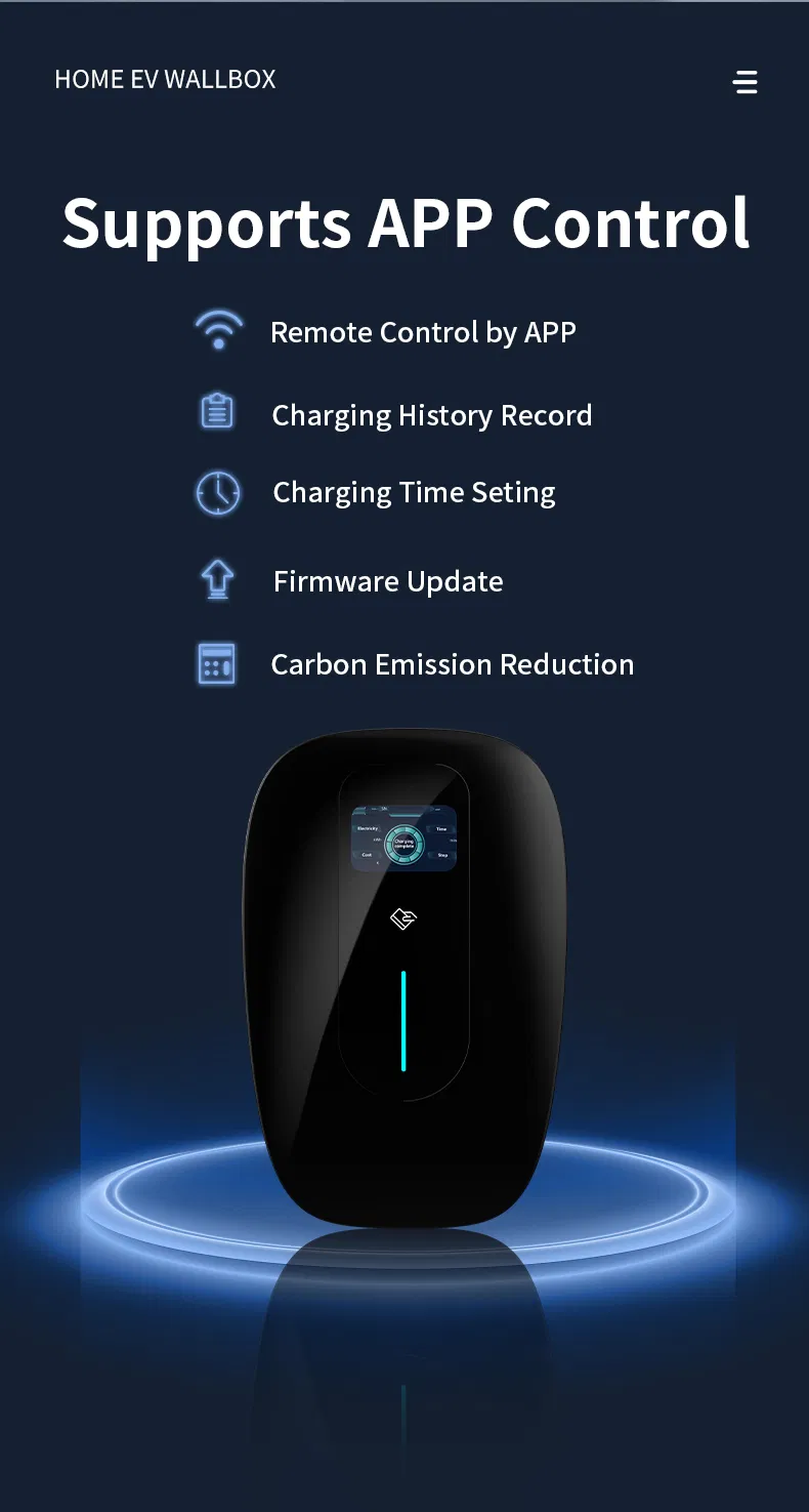 FCC Certificate Warranty WiFi APP Control Type 1 SAE J1772 EV Charger Wallbox 32A Single Phase 110V 220V 7kw