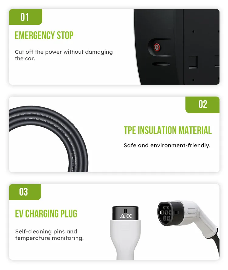 OEM Smart EV Charger with RFID Card/WiFi/APP/Ocpp for Home and Commercial Use