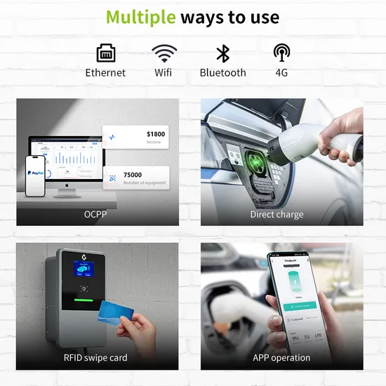 Remote Control Smart Home Use 32 a 7kw Single Phase Solar Power Wall Box EV Charger Station with Stand for EV Car