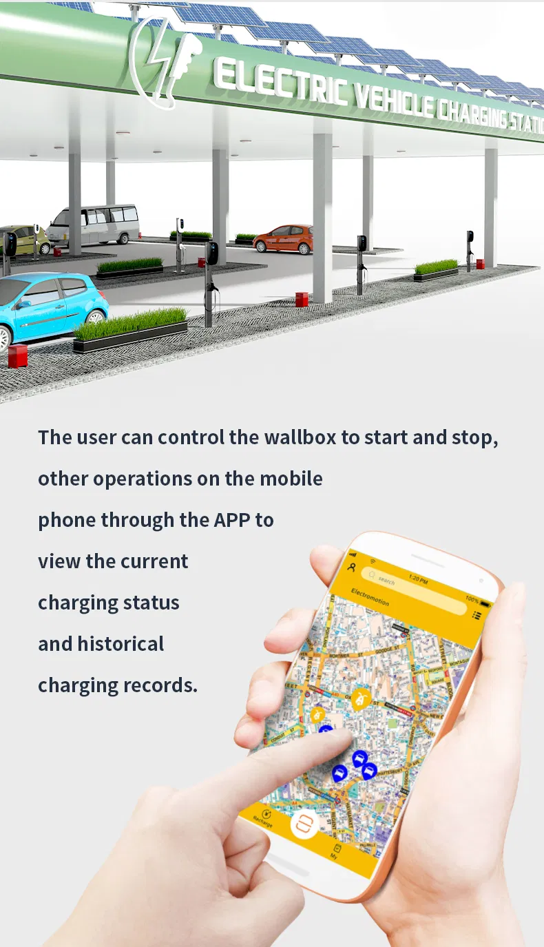 CE RoHS APP Control Type 2 Charging Plug 11kw EV Charger Wallbox with LCD Screen