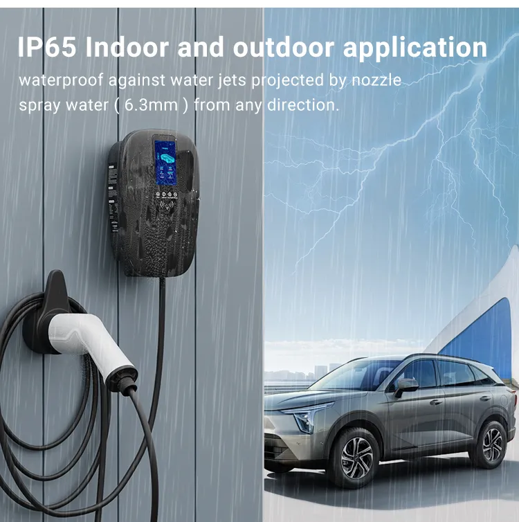 32A 7.5kw Level2 Type 1 AC EV Charger Pile EV Charging Station Tuya APP Control