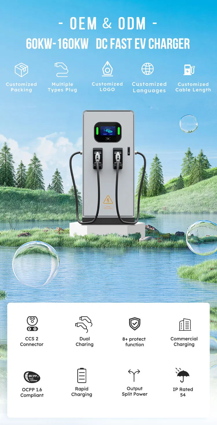 120kw CCS2 Commercial DC EV Charging Stations Electric Vehicle Charger