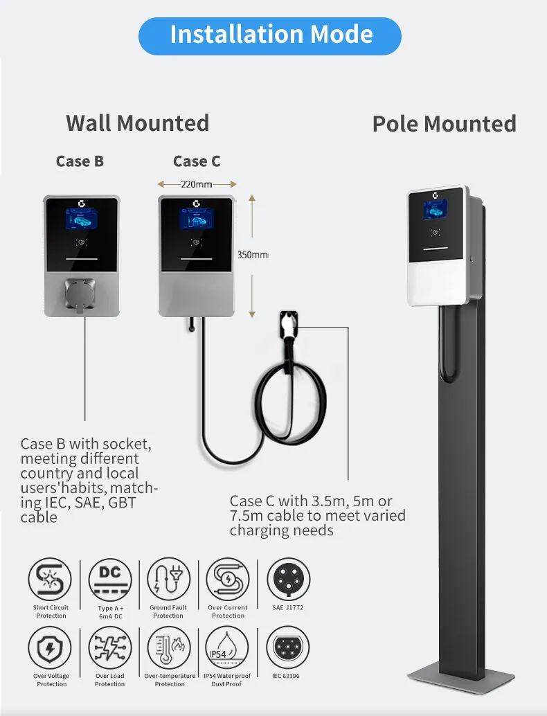 EV AC Charging Station for Home/Commercial Use with WiFi/APP/RFID Card