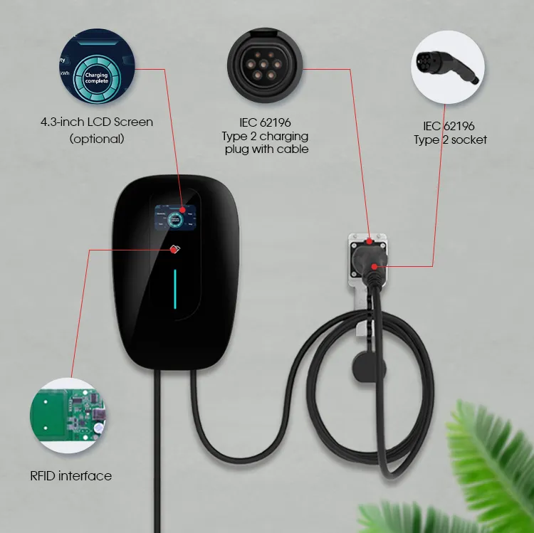 Customized Level 2 Type Socket Green Science Estacion De Carga Ocpp EV Charger