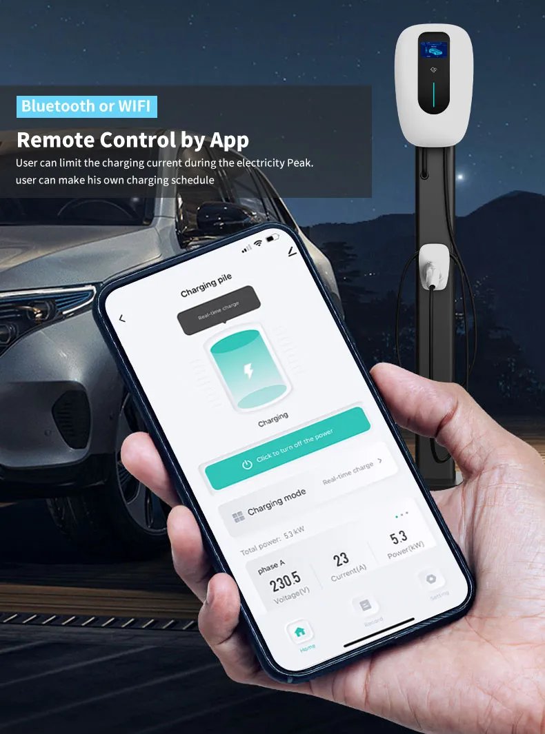 Ocpp Wallbox Type2 2 Plugs EV Charging Station with 2 Plug
