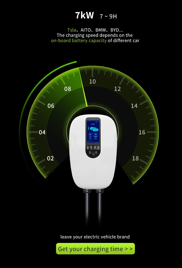 Pen Fault Type 2 EV Charger Wallbox with RFID Card/WiFi/Bluetooth/APP Dlb Optional