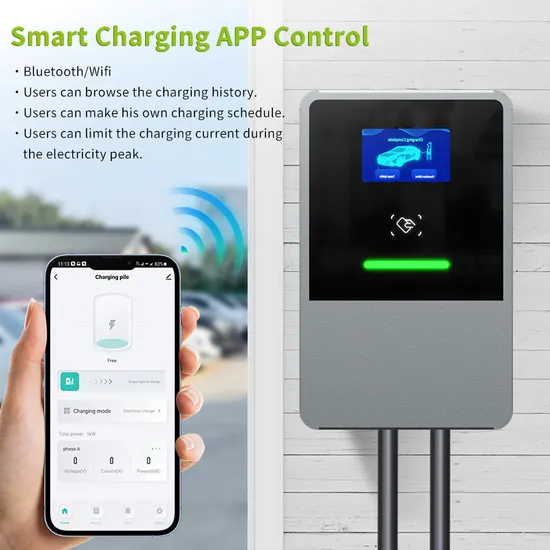 Remote Control Smart Home Use 32 a 7kw Single Phase Solar Power Wall Box EV Charger Station with Stand for EV Car