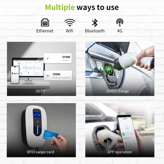 220V Wall 32 AMP 7kw Smart Home AC EV Smart EV Car Charger Wallbox with 4.3inch Screen