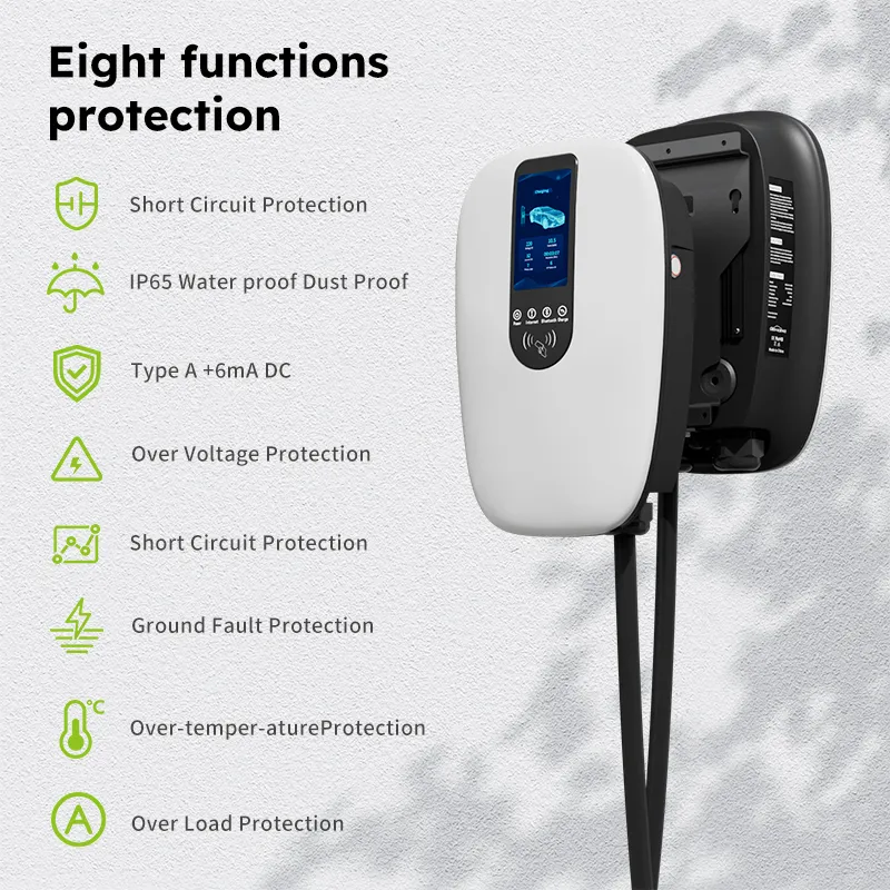 IP65 Gbt/Type 2 Smart Home EV Charging Station with WiFi/APP/RFID Card