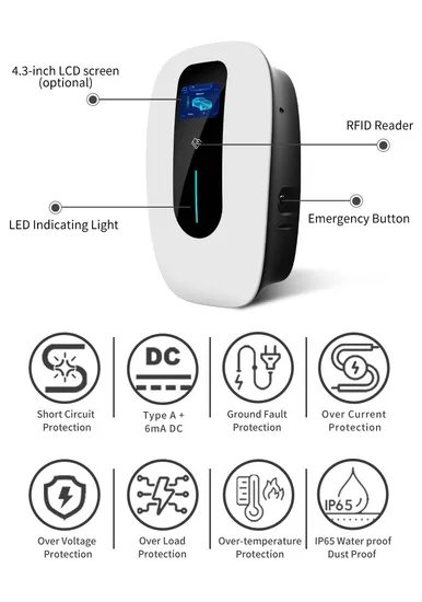 RFID/Wi-Fi/4G/Ethernet Settings Charging Station Level EV Charger Type 2