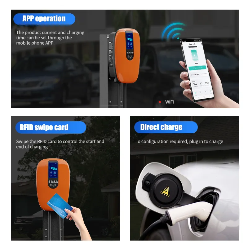 Home Use Smart EV Wallbox Type1 Type2 Level 2 Electric Vehicle Car Charger Charging Station