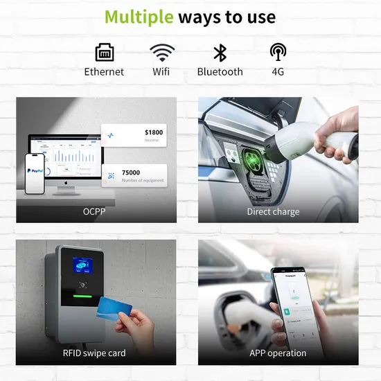 Remote Control Smart Home Use 32 a 7kw Single Phase Solar Power Wall Box EV Charger Station with Stand for EV Car