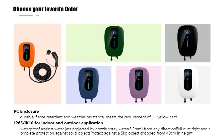 IP65 EV Charger Supplier ODM OEM Rebrand Commercial with FCC Hot Sale