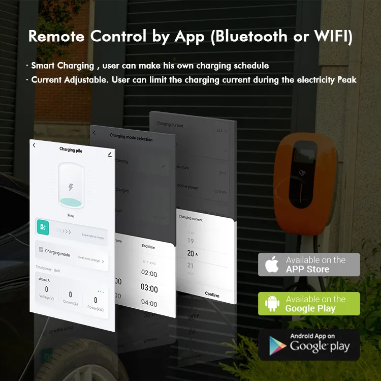 APP Control RFID Card Optional Charging Station Type 2 EV Charger