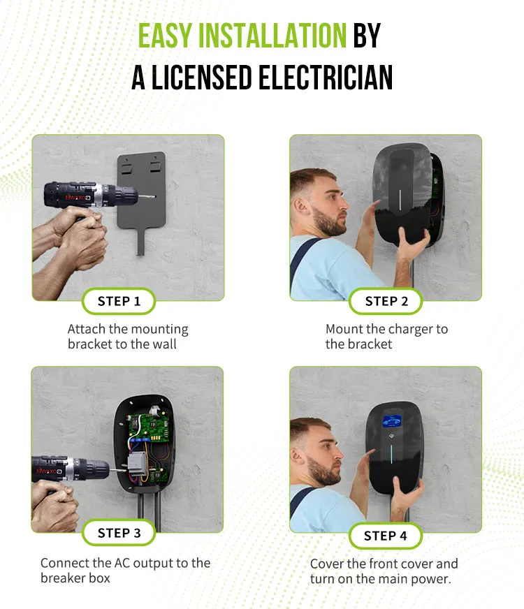 OEM Smart EV Charger with RFID Card/WiFi/APP/Ocpp for Home and Commercial Use