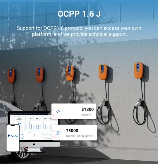 22kw AC EV Charger Evse Type2 Plug Wallbox Charging Station with Ocpp