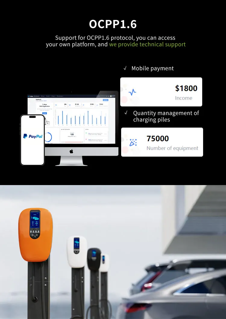 Commercial Type2/Gbt Smart EV Charger with RFID Card/APP/Ocpp 1.6