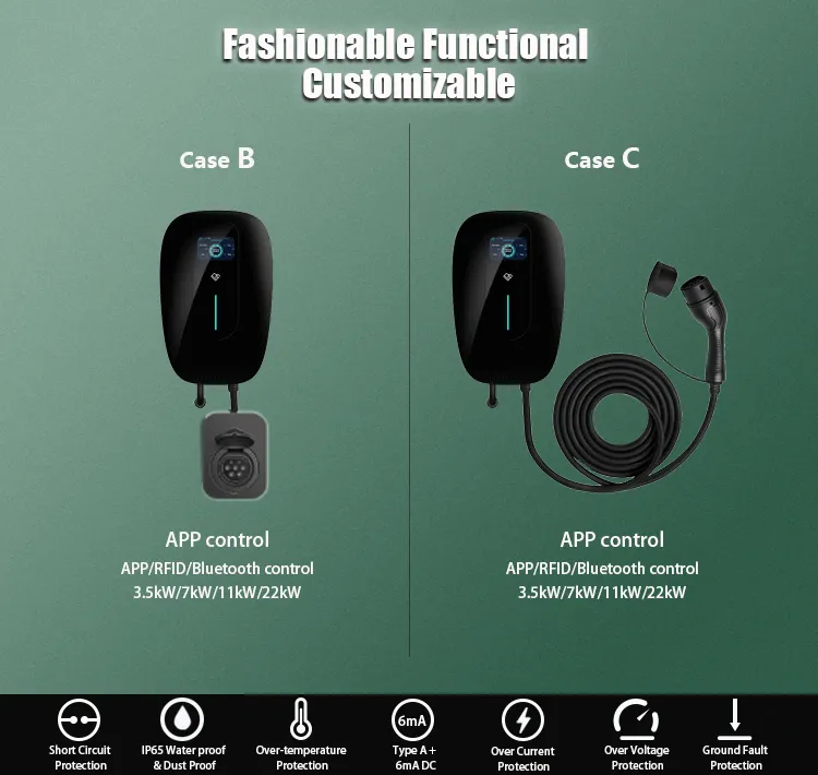 APP Control RFID Card Optional Charging Station Type 2 EV Charger