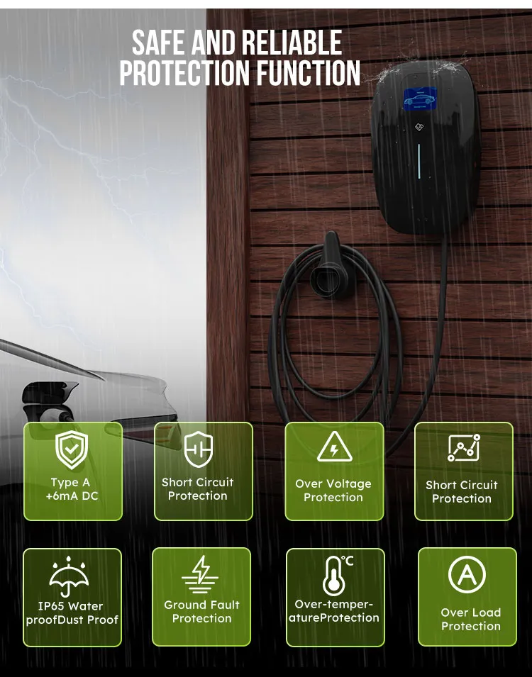 Type 1 Level 2 Smart Home EV Charging Station with WiFi/APP/RFID Card